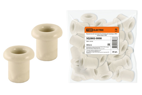 Керамический проходной изолятор для провода «ЭКО» сосна (25шт) TDM Керамический проходной изолятор для провода «ЭКО» сосна (25шт) TDM