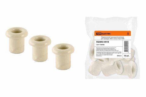 Керамический проходной изолятор для провода «ЭКО» сосна (10шт) TDM Керамический проходной изолятор для провода «ЭКО» сосна (10шт) TDM