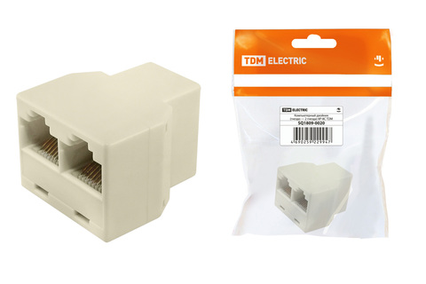 Компьютерный двойник (гнездо — 2 гнезда) 8Р-8С, инд. упаковка TDM Компьютерный двойник (гнездо — 2 гнезда) 8Р-8С, инд. упаковка TDM