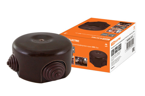 Коробка распаячная фарфоровая D7,8х4,5см «ЭКО» бук TDM Коробка распаячная фарфоровая D7,8х4,5см «ЭКО» бук TDM