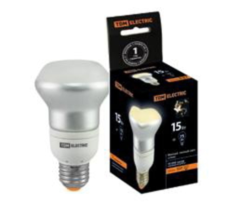 Лампа энергосберегающая КЛЛ- RM63 FR-15 Вт-4000 К–Е27 TDM Лампа энергосберегающая КЛЛ- RM63 FR-15 Вт-4000 К–Е27 TDM