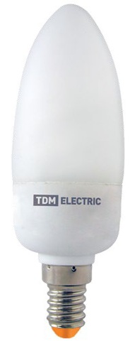 Лампа энергосберегающая КЛЛ-СW-9 Вт-2700 К–Е14 TDM Лампа энергосберегающая КЛЛ-СW-9 Вт-2700 К–Е14 TDM