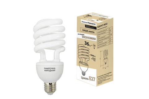 Лампа люминесцентная НЛ-HS-36 Вт-4000 К–Е27 Лампа люминесцентная НЛ-HS-36 Вт-4000 К–Е27
