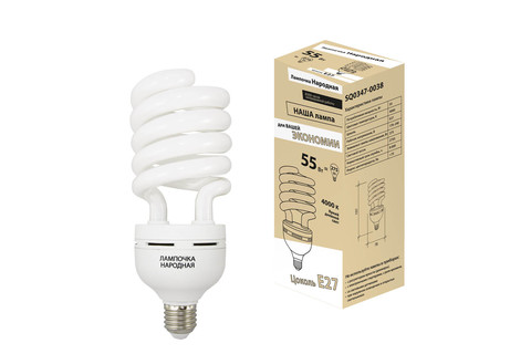 Лампа люминесцентная НЛ-HS-55 Вт-4000 К–Е27 Лампа люминесцентная НЛ-HS-55 Вт-4000 К–Е27