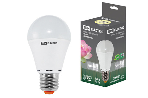 Лампа светодиодная А60 - 12 Вт-220 В -3000 К–E27 TDM Лампа светодиодная А60 - 12 Вт-220 В -3000 К–E27 TDM