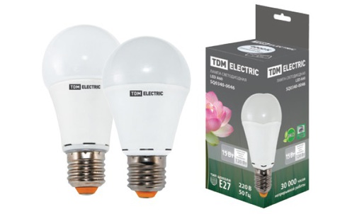 Лампа светодиодная А60 - 15 Вт-220 В -4000 К–E27 TDM Лампа светодиодная А60 - 15 Вт-220 В -4000 К–E27 TDM