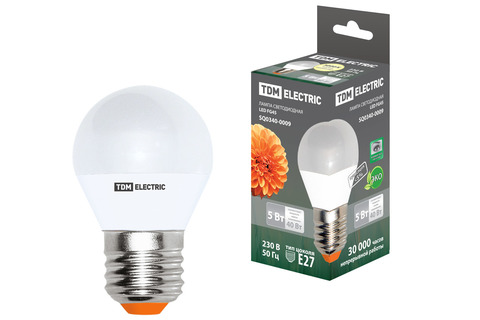 Лампа светодиодная FG45-7 Вт-230 В-3000 К–E27 TDM Лампа светодиодная FG45-7 Вт-230 В-3000 К–E27 TDM