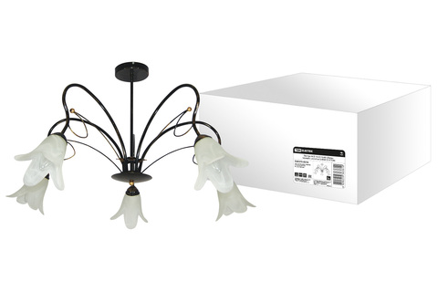 Люстра НСБ-16-01-5х40 «Лира» черный с золотом 5х40Вт E14 TDM Люстра НСБ-16-01-5х40 «Лира» черный с золотом 5х40Вт E14 TDM