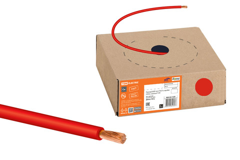 Провод ПуГВ 1х2,5 ГОСТ в коробке (100м), красный TDM